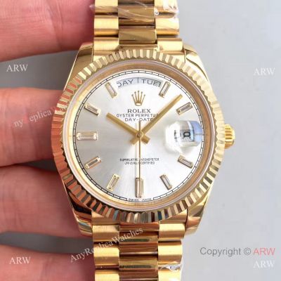 Replica Rolex Day Date II Yellow Gold President Band Watch 41mm